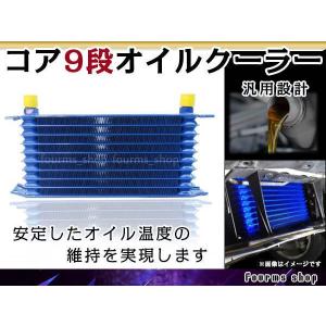 汎用 薄型 高圧対応 オイルクーラーキット 6段 移動式 コア ブルー