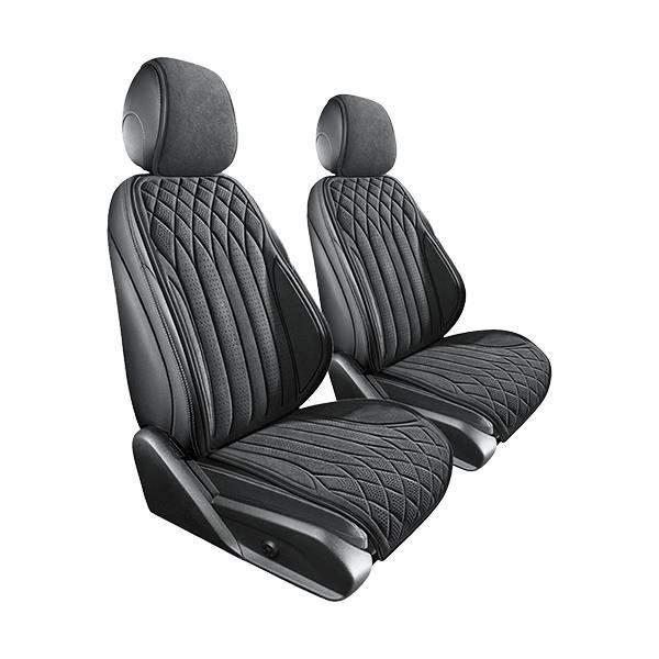 クライスラー 200 JS 汎用 スエード エプロンタイプ シートカバー 黒 ブラック 運転席 助手...