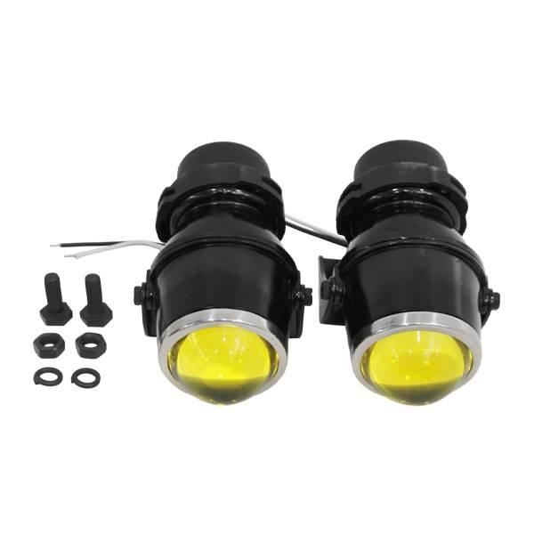 プロジェクター レンズ フォグランプ ユニット イエローレンズ 左右セット 汎用 12V φ56mm...