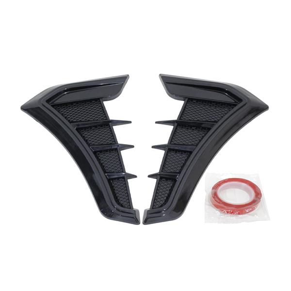 艶有 カーボン柄 汎用 フロントフェンダー ダミーダクト ブラック 曲面取付け 曲がる ソフト素材 ...