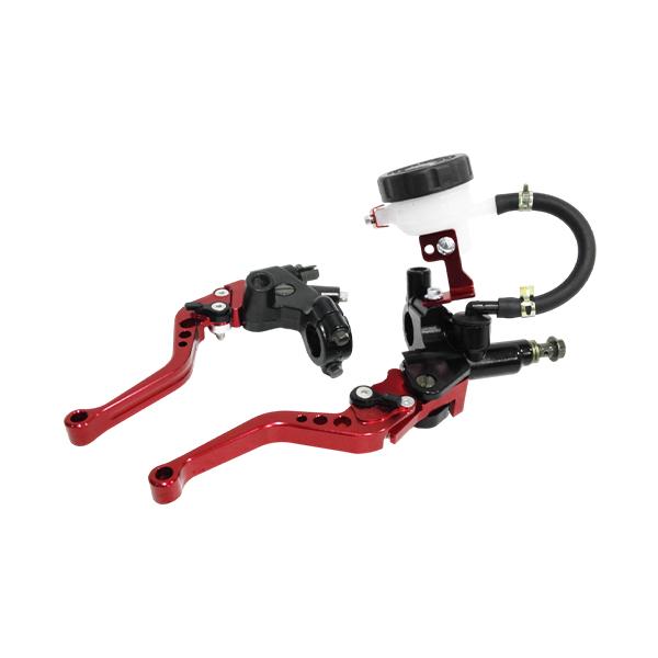 マスターシリンダー レバー セット GSR400 GSX-R750 GPZ400R 赤 7/8インチ...