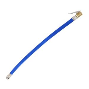 エアホース エアゲージ スペアホース バルブ延長チューブ クリップチャック付 ネジ径12.5mm 全長約370mm 交換 空気入れ エアポンプ 青
