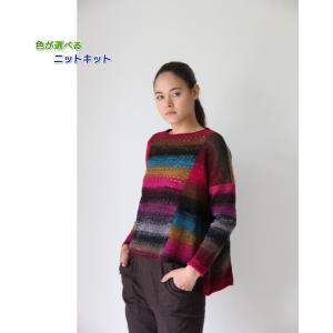 毛糸 野呂英作のクレヨンソックヤーンで編む後ろ身頃が長いプルオーバー セット 編み物キット
