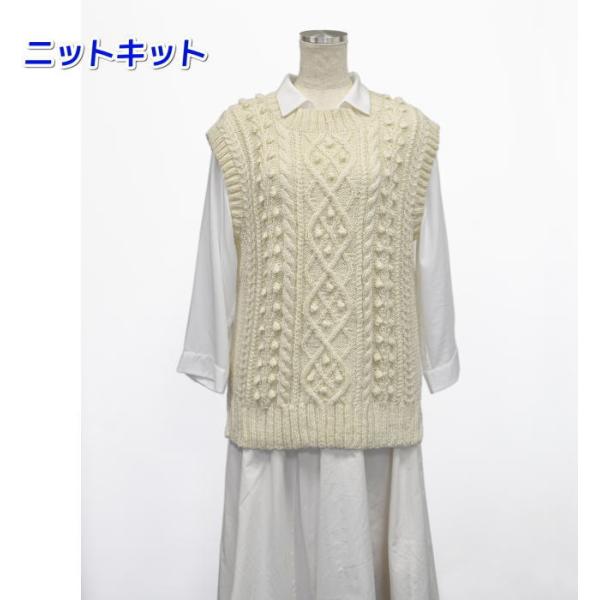 釣谷京子さんデザイン！ エブリディアルパカで編む木苺の実のベスト 毛糸 編み物キット KT-1