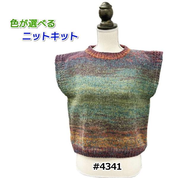 毛糸 アンゴラゴールドバティックで編むゆったりベスト セット 編み物キット