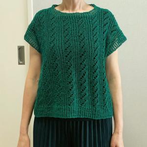 毛糸 エコヘンプ（麻）で編む模様編みのプルオーバー 春夏 セット 編み物キット