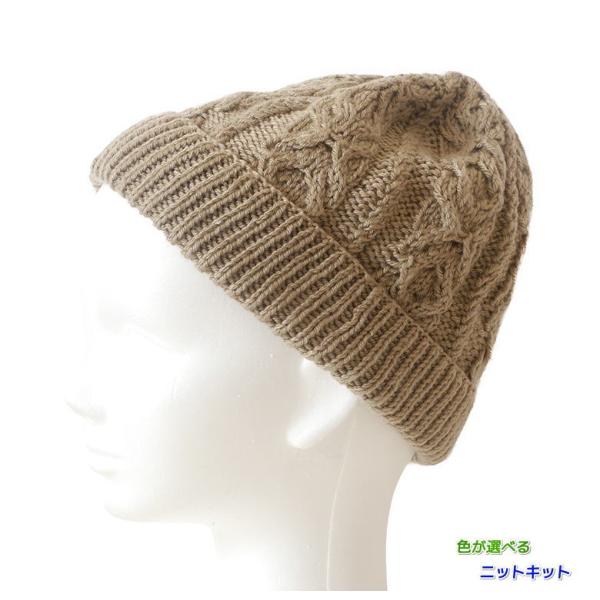 毛糸 エブリディソリッドで編むアラン模様が素敵な帽子 ニット帽 セット 編み物キット