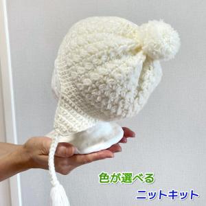 ハマナカ 編み図付きセット くまの帽子 こども用 H167-225-209 帽子