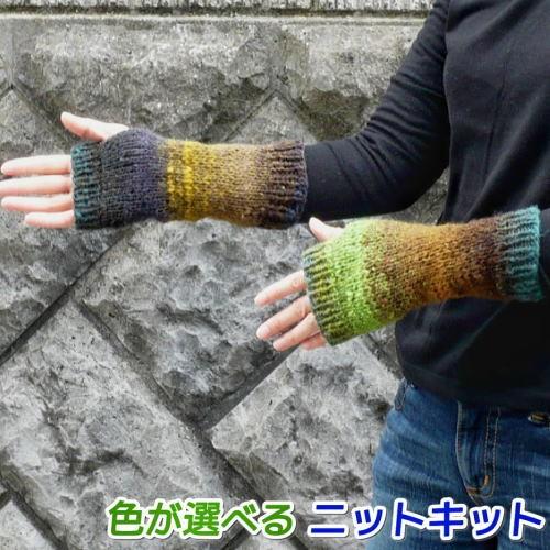 野呂英作のくれよんで編む簡単指なし手袋 セット 毛糸で作る小物 ウール