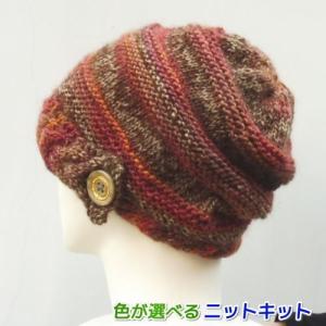 毛糸 メイクメイクで編む段々が面白い帽子 ニット帽 毛糸で作る小物 セット