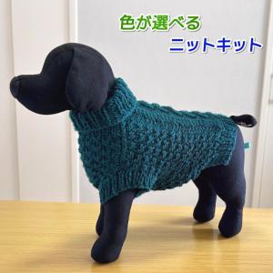 毛糸 エブリディソリッドで編むアラン模様が素敵な小型犬用ドッグ