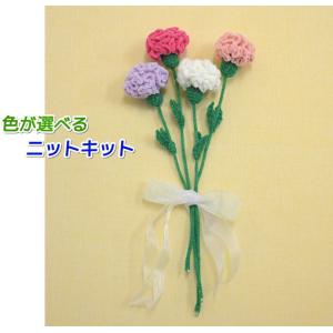 ●編み針セット 毛糸 あみぐるみが編みたくなる糸で編むかぎ針編みのカーネーション 無料編み図 編み物キット ニットフラワー