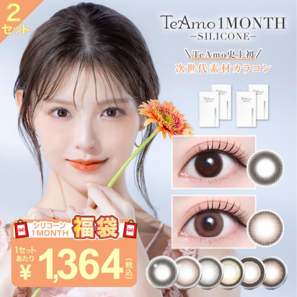 【新発売】カラコン 1ヶ月 2ヶ月分 シリコーン マンスリー 4枚 TeAmo カラーコンタクト シ...