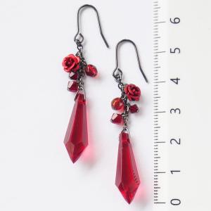 ピアス ロリータ 薔薇 ローズ ロング ドロッ...の詳細画像2