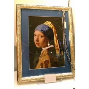 EmbroidArt「フェルメール」太子サイズ・インド手刺繍と日本美学のコラボ　　・・・クリスマス・誕生日・記念日・プレゼント・ギフト