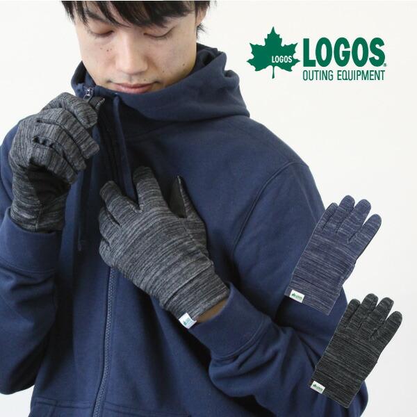 メンズ LOGOS カスリ柄 グローブ 滑り止め 防寒 保温 紳士 男性 手袋 すべり止め 冬 暖か...