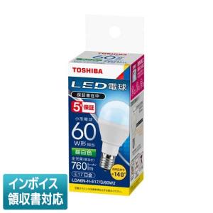 *[法人限定]  LDA6N-H-E17/S/60W2 東芝 LED電球 小形電球60W形相当 配光角140° 昼白色 E17口金 防湿形器具・密閉器具対応 LDA6NHE17S60W2｜tech-expert