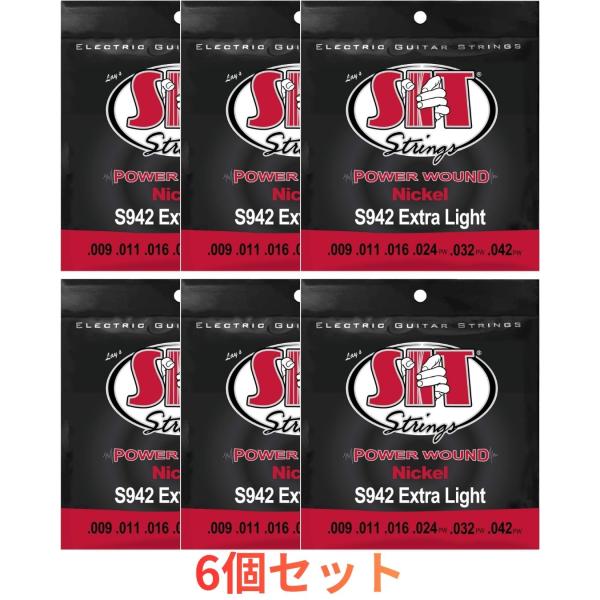 6個セット SIT STRINGS PowerWound EXTRA LIGHT S942 .009...