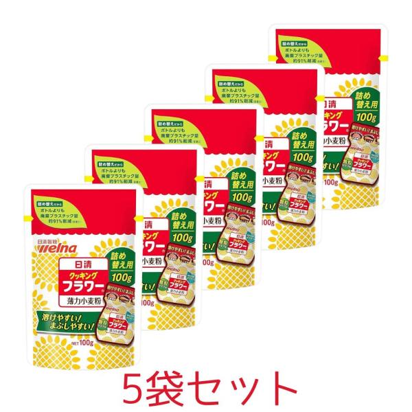 5袋セット 日清製粉ウェルナ クッキングフラワー 詰め替え用 100g 東京南倉庫