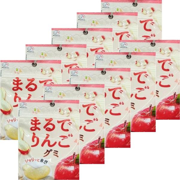 【10個セット】まるでりんごグミ　不二家　1個53g×10個　まとめ買い 広島倉庫
