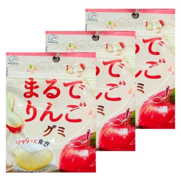 【3個セット】まるでりんごグミ　不二家　1個53g×3個　まとめ買い　広島倉庫