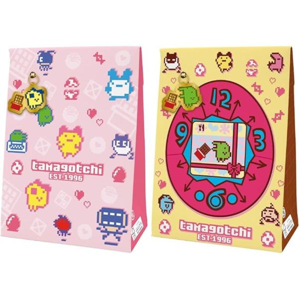 2種セット たまごっち ドットチャームチョコＢＯＸ イエロー ピンク 食玩 バレンタイン チャーム ...