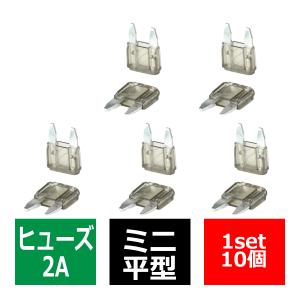 2A ミニ平型ヒューズ 10個入り ブレードヒューズ 車用 IZ111｜tech