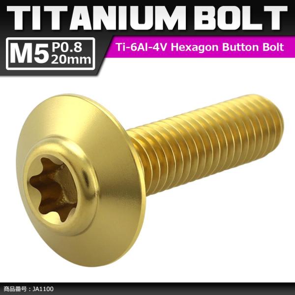 64チタンボルト M5×20mm P0.8 頭部径12mm テーパー ホールヘッド トルクス穴 ワイ...