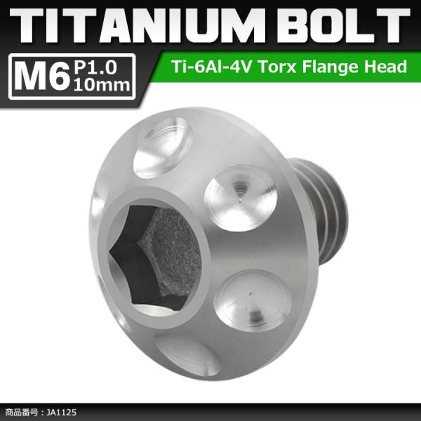 64チタンボルト M6×10mm P1.0 頭部径14mm テーパー ホールヘッド トルクス穴 ワイ...