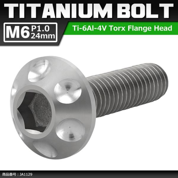 64チタンボルト M6×24mm P1.0 頭部径14mm テーパー ホールヘッド トルクス穴 ワイ...