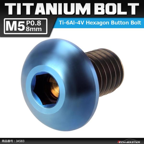 64チタンボルト M5×8mm P0.8 トラスヘッド 六角穴付き 焼きチタンカラー ダークカラー ...