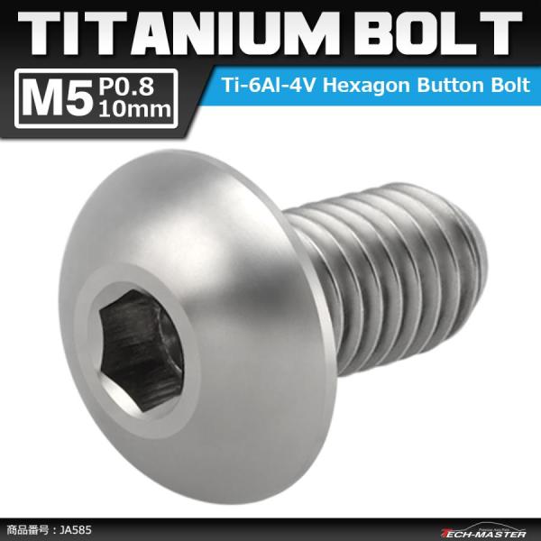 64チタンボルト M5×10mm P0.8 トラスヘッド 六角穴付き シルバーカラー 素地 1個 J...