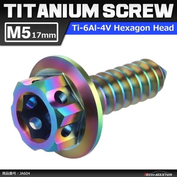 64チタンネジ M5×17mm ヘキサゴンヘッド タッピングネジ 六角穴付き 焼きチタンカラー ライ...