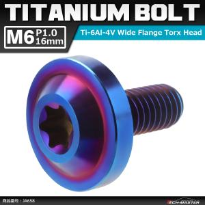 64チタンボルト M6×15mm P1.0 トルクス穴 フランジ付き