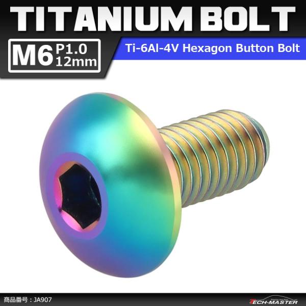 64チタンボルト M6×12mm P1.0 トラスヘッド 六角穴付き 焼きチタンカラー ライトカラー...