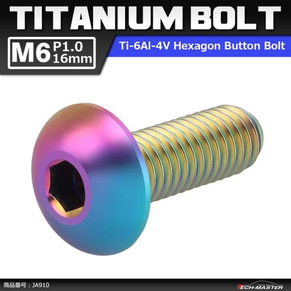 64チタンボルト M6×16mm P1.0 トラスヘッド 六角穴付き 焼きチタンカラー ライトカラー...