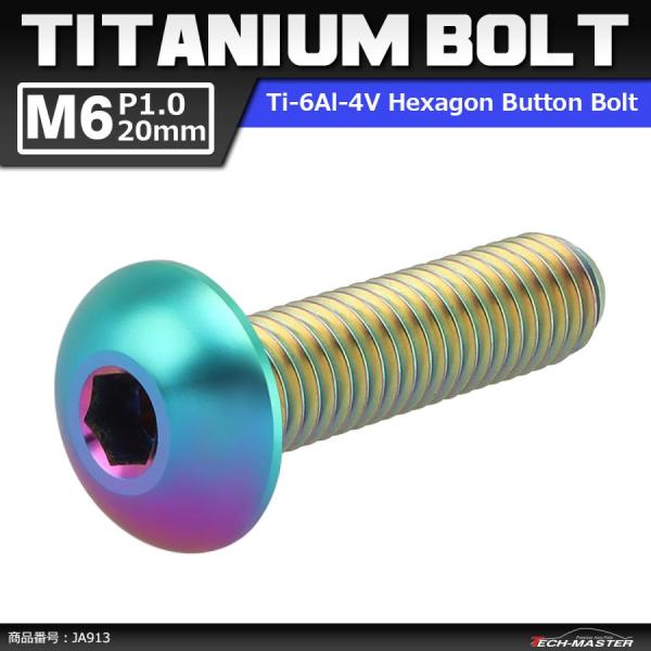 64チタンボルト M6×20mm P1.0 トラスヘッド 六角穴付き 焼きチタンカラー ライトカラー...