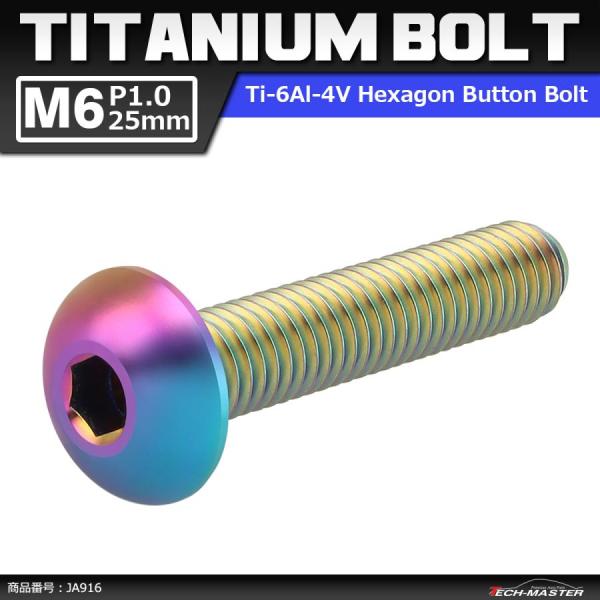 64チタンボルト M6×25mm P1.0 トラスヘッド 六角穴付き 焼きチタンカラー ライトカラー...