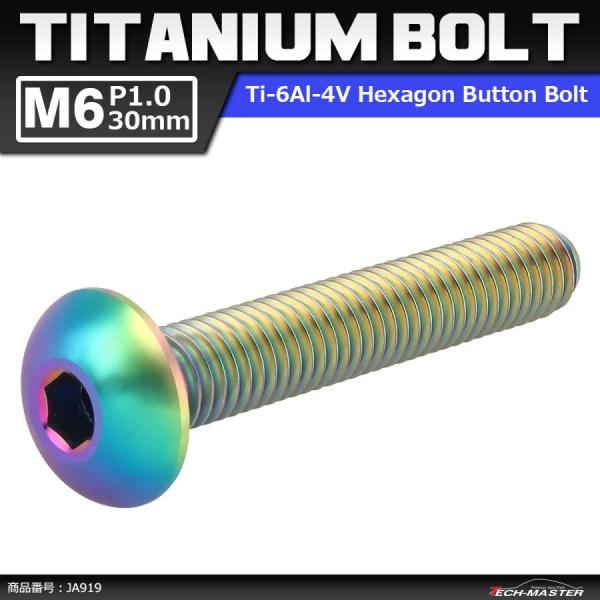 64チタンボルト M6×30mm P1.0 トラスヘッド 六角穴付き 焼きチタンカラー ライトカラー...