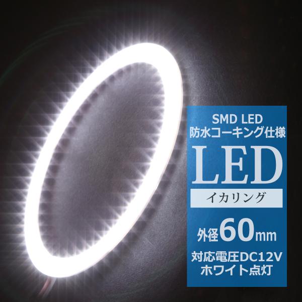 防水 LED イカリング ホワイト 外径60mm 1本売り OZ302