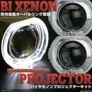 バイキセノン HID プロジェクター LEDオーバル イカリング ホワイト