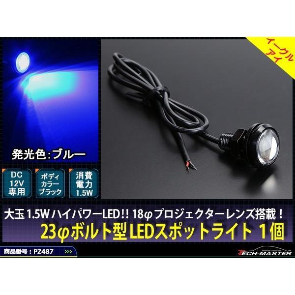 埋め込み ボルト型 汎用 1.5W LED スポットライト ブルー/ブラックボディ 1個 PZ487