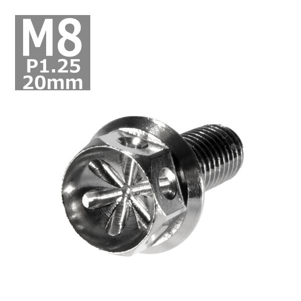 六角ボルト M8×20mm P1.25 フラワーヘッド ステンレス シルバー 1個 TB0448