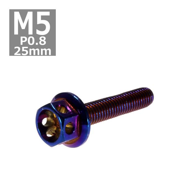 六角ボルト M5×25mm P0.8 フラワーヘッド ステンレス 焼きチタンカラー 1個 TB053...