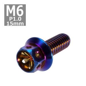 六角ボルト M6×15mm P1.0 フラワーヘッド ステンレス 焼きチタンカラー 1個 TB0544｜tech