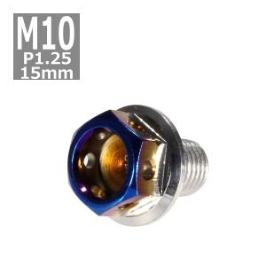 六角ボルト M10×15mm P1.25 ヘキサゴン ステンレス シルバー＆焼きチタンカラー 1個 TB0698｜tech