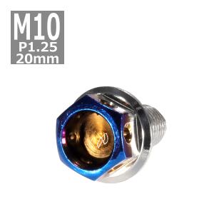 六角ボルト M10×20mm P1.25 ヘキサゴン ステンレス シルバー＆焼きチタンカラー 1個 TB0699