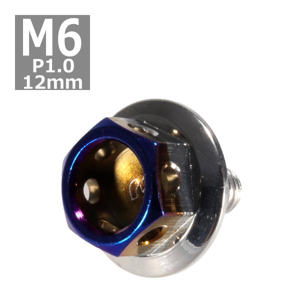 六角ボルト M6×12mm P1.0 ヘキサゴン ワイド ステンレス シルバー＆焼きチタンカラー 1...