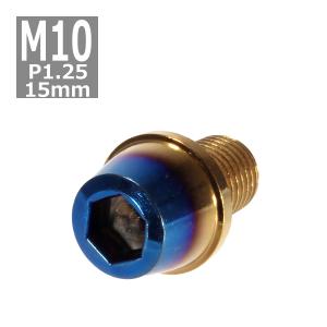 キャップボルト M10×15mm P1.25 テーパー ステンレス ゴールド＆焼きチタンカラー 1個 TB0762｜tech