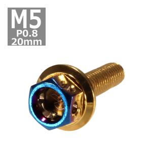 六角ボルト M5×25mm P0.8 ヘキサゴン ステンレス シルバー＆焼きチタン